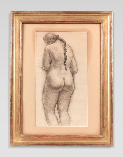 Alfred JANNIOT (1889-1969) Nu de dos à la...