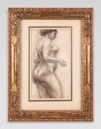 Alfred JANNIOT (1889-1969) Nu de trois quart,...