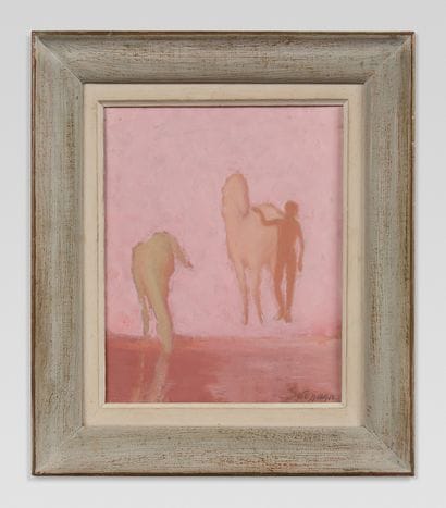 Taneo SUENAGA (1913-2009) Chevaux au bord...