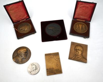 Seven various bronze medals: Colonies, Charcot,...