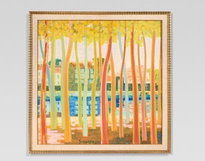 Taneo SUENAGA (1913-2009) Arbres de couleurs,...