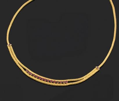Collier et bracelet en or jaune (750) amati,...