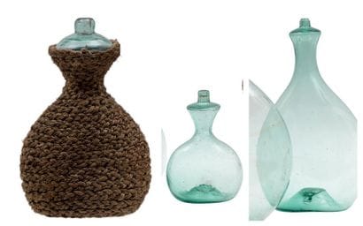 Trois gourdes de berger piriformes en verre...