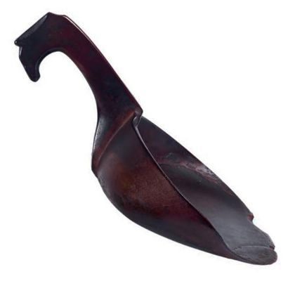 Cuillère à écrémer en érable à patine et...