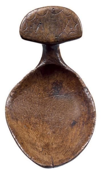 Cuillère à écrémer en hêtre à cuilleron ovale...