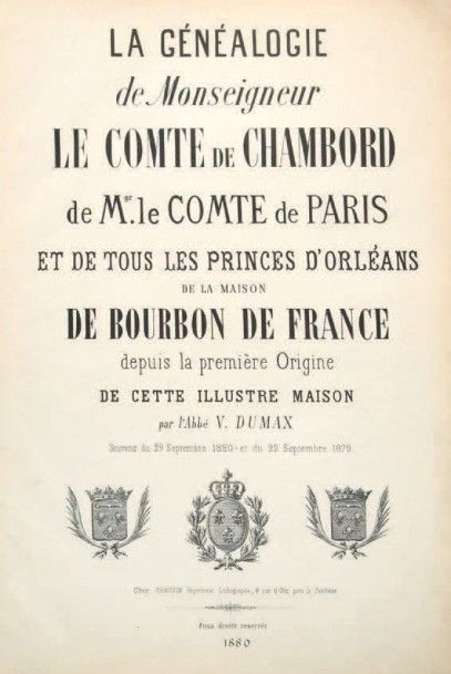 DUMAX, Abbé V
Généalogie de Monseigneur le...