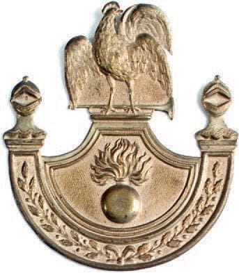 PLAQUE DE SHAKO D'OFFICIER DE GRENADIER
En...
