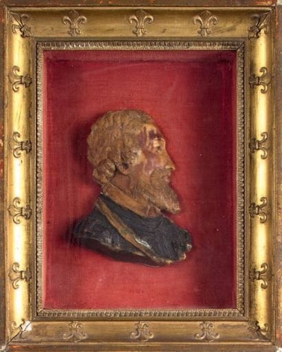 HENRI IV, roi de France
Médaillon en cire...
