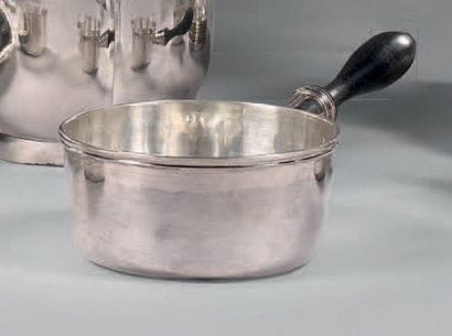 Casserole à bouillie en argent uni, bord...