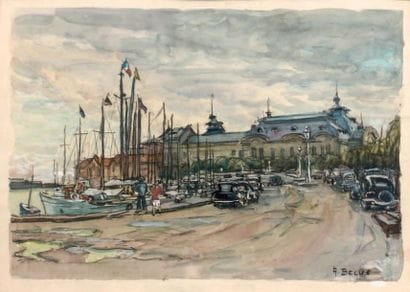 Albert BECUS (XXe siècle)
Le Casino de Trouville
Aquarelle,...