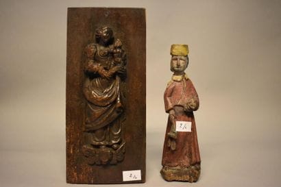 Deux sujets religieux : Statuette religieuse...