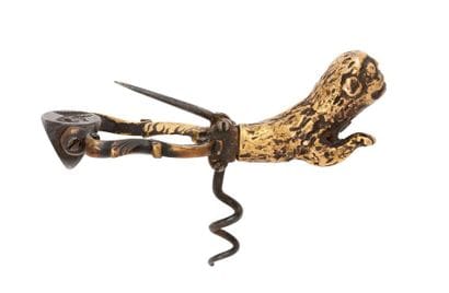 Tire-bouchon pliant en bronze figurant un...