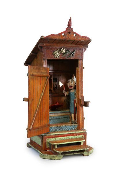 Tinette humoristique à automates en bois...