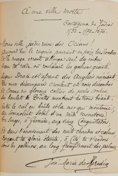 HEREDIA. Les Trophées. Paris, Lemerre, 1893....