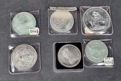 Lot de 6 pièces en argent Commonwealth et...