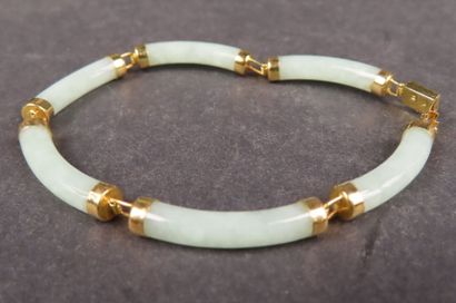 Bracelet en or jaune (750/1000e) à six bâtonnets...