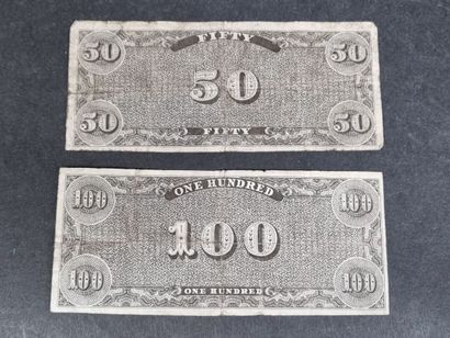 Etats Confédérés d'Amérique. Lot de 2 billets...