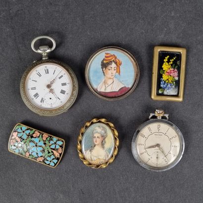Lot comprenant : 2 montres de gousset en...