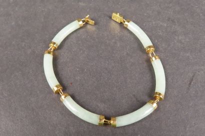 Bracelet en or jaune (750/1000e) à six bâtonnets...