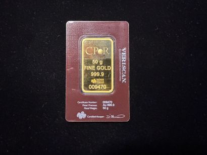 - 1 lingotin 50 g d'or 999.9 - n°9470
sous...