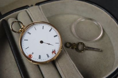 Montre de col en or jaune (750/1000e), cadran...