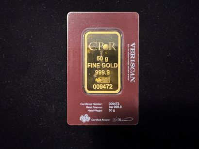 - 1 lingotin 50 g d'or 999.9 - n°9472
sous...
