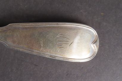 Louche en argent, modèle filets contours,...