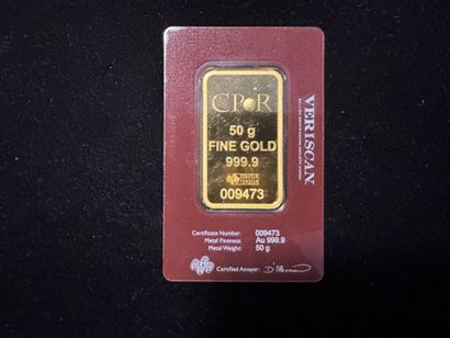 - 1 lingotin 50 g d'or 999.9 - n°9473
sous...