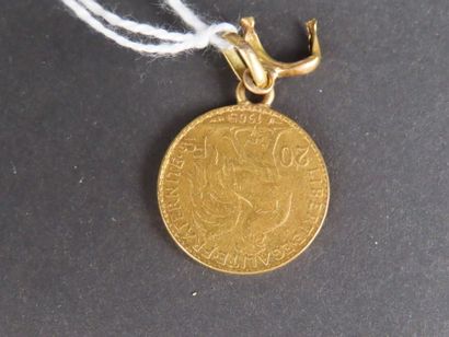 1 pièce de 20 F or Coq de Chaplain 1905 avec...