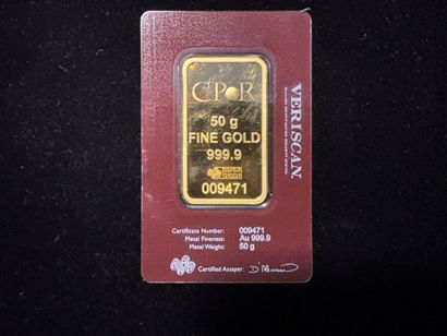 - 1 lingotin 50 g d'or 999.9 - n°9471
sous...