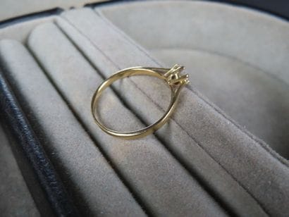 Bague en or jaune (750/1000e) ornée d'un...