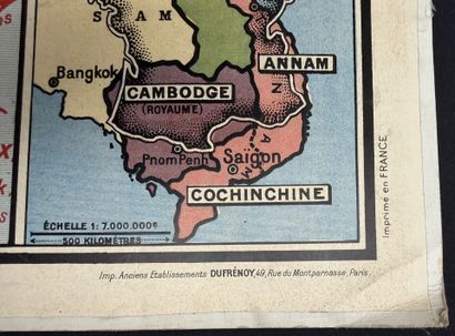 Lot de 5 cartes scolaires en couleurs : L'Italie...