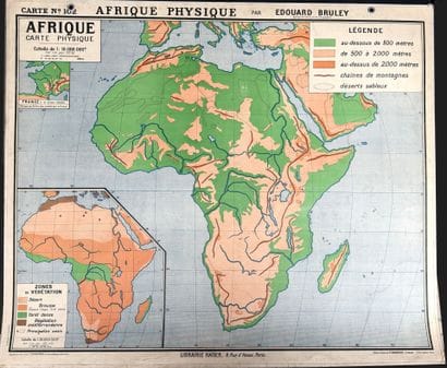 Lot de 4 cartes scolaires en couleurs : Maroc,...