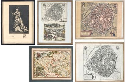 Lot de 5 estampes sur le thème de la Ville...