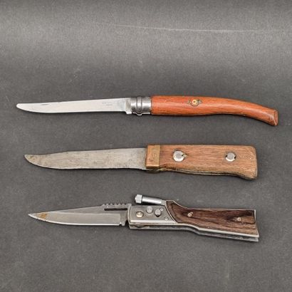 Lot de 3 couteaux dont 1 OPINEL, 1 couteau...