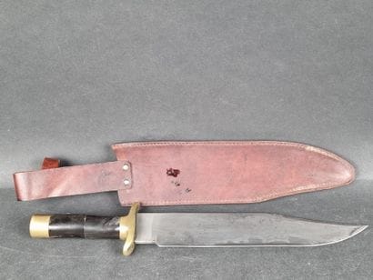 Couteau de chasse, lame Bowie, manche en...