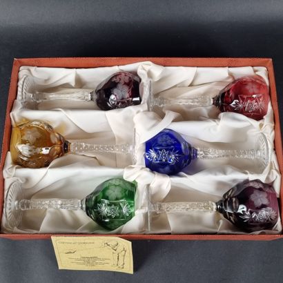 Cristal de Lorraine. Suite de 6 verres en...