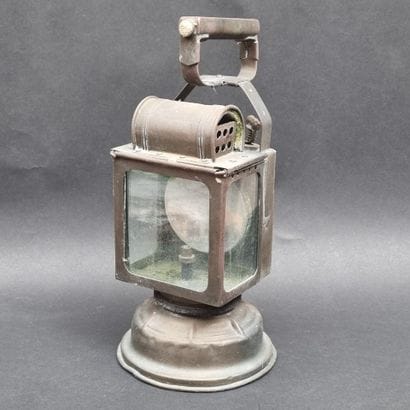 Lampe SNCF à acétylène, plaque de fabricant...