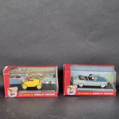 SPIROU. Lot de 2 voitures miniatures avec...