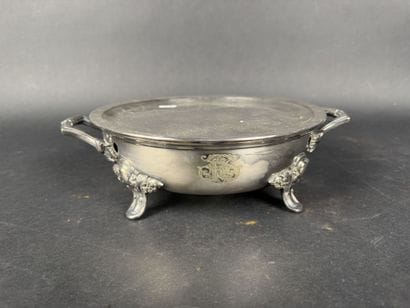 CHRISTOFLE. Chauffe-plat en métal argenté,...