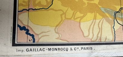 Lot de 5 cartes scolaires en couleurs : régions...