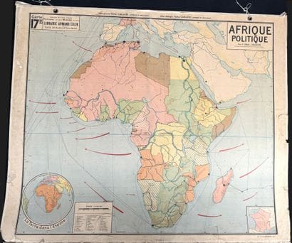 Lot de 4 cartes scolaires en couleurs : Maroc,...