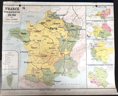 Lot de 5 cartes scolaires en couleurs : L'Italie...
