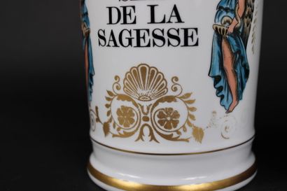 Lot de 2 pots à pharmacie en porcelaine 