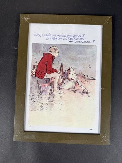 Manette : lot de pièces encadrées diverses...