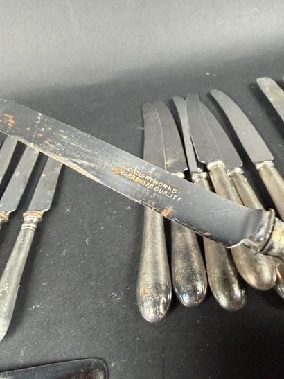Ensemble de couteaux à manches en argent...