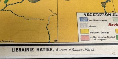 Lot de 4 cartes scolaires en couleurs : Maroc,...