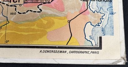 Lot de 5 cartes scolaires en couleurs : régions...