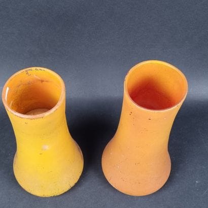 Attribué à LEGRAS. Lot de 2 vases en verre...