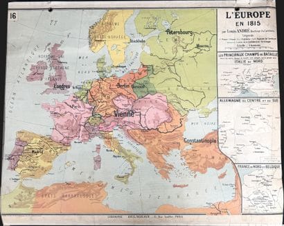 Lot de 5 cartes scolaires en couleurs : L'Italie...